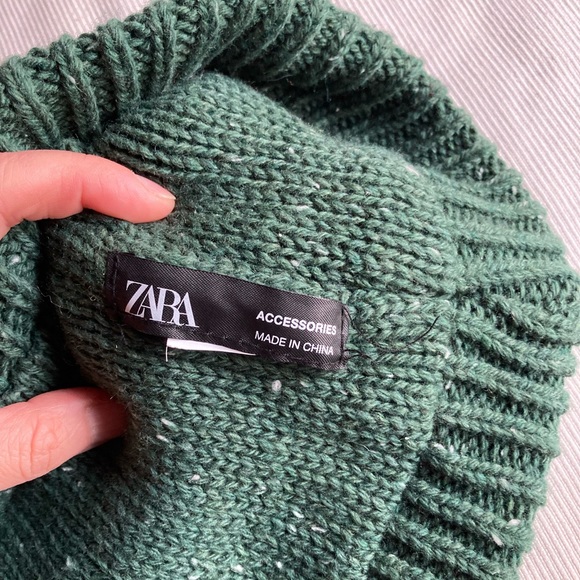 Zara Green Fair Isle Pattern Thick Stitch Knit Cowl Collar Scarf Accessories - Picture 5 of 6